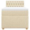 vidaXL Cama com molas/colchão 100x200 cm tecido cor creme