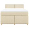 vidaXL Cama com molas/colch&atilde;o 140x190 cm tecido cor creme