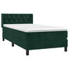 vidaXL Cama com molas/colch&atilde;o 80x200 cm veludo verde-escuro