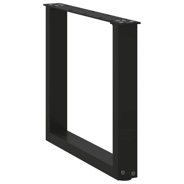 vidaXL P&eacute;s para mesa de centro em formato de U, 2 pe&ccedil;as, preto, 50x(42-43) cm, a&ccedil;o