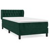 vidaXL Cama com molas/colch&atilde;o 90x200 cm veludo verde-escuro