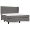 vidaXL Cama com molas/colch&atilde;o 160x200 cm couro artificial cinzento