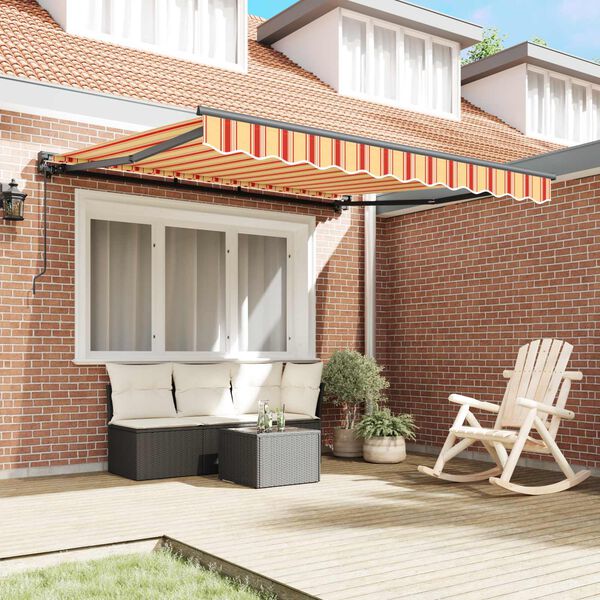 vidaXL Toldo Retr&aacute;til Manual Multicolor 300 x 250 cm Poli&eacute;ster e Metal
