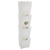vidaXL Caixotes do lixo empilh&aacute;veis 4 pcs 100 L polipropileno branco