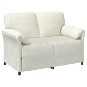 vidaXL Sof&aacute; para 2 Pessoas Creme 138 x 83 x 95 cm Veludo