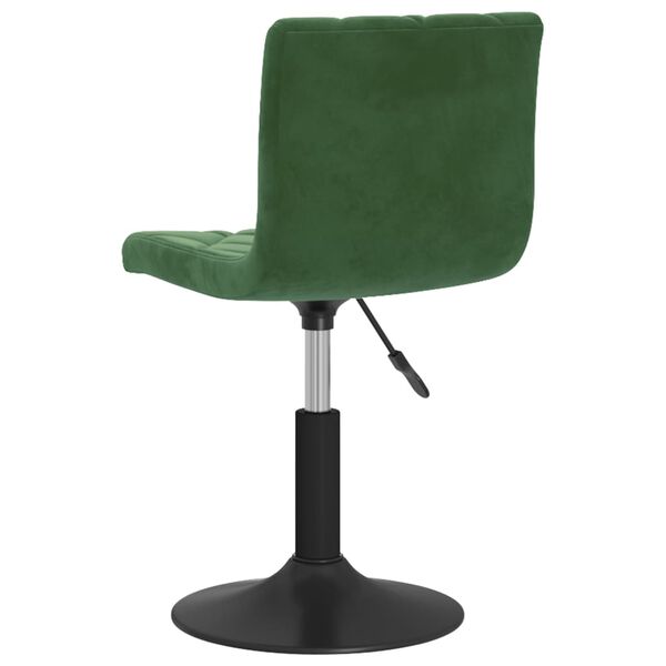 vidaXL Cadeira de jantar girat&oacute;ria veludo verde-escuro