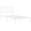 vidaXL Estrutura de cama com cabeceira 90x200 cm metal branco