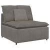 vidaXL M&oacute;dulo central para sof&aacute; modular com almofadas, cinza claro, 100 cm
