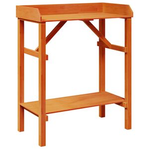 vidaXL Mesa de envasamento com prateleira Castanho 75 x 40 x 90 cm