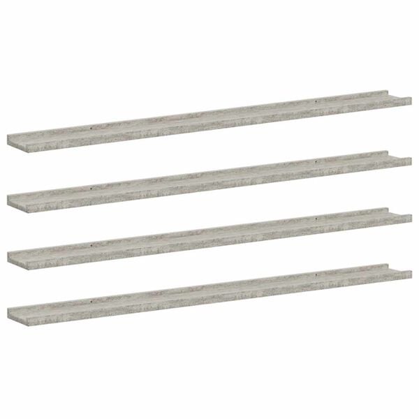 vidaXL Prateleiras de parede 4 pcs 115x9x3 cm cinzento cimento