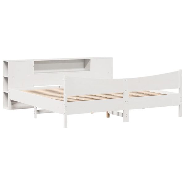 vidaXL Cama sem colch&atilde;o 200x200 cm madeira de pinho maci&ccedil;a branco