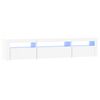 vidaXL M&oacute;vel de TV com luzes LED 195x35x40 cm branco