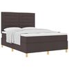 vidaXL Cama Box com colch&atilde;o Marrom Escuro 140 x 190 cm tecido