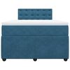 vidaXL Cama boxspring com colch&atilde;o 120x190 cm veludo azul