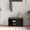 vidaXL Banco de Hall com almofada Liso Carvalho Preto 80 x 38 x 46 cm