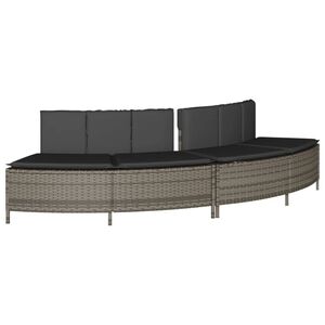 vidaXL Bancos p/ banheira de hidrom. c/ almofad&otilde;es 2 pcs vime PE cinza