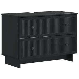 vidaXL Arm&aacute;rio para Pia de Banheiro EDE Preto 82 x 41 x 59 cm