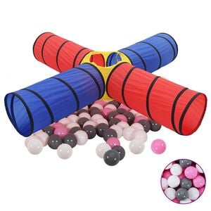 vidaXL T&uacute;nel de brincar infantil c/ 250 bolas multicor