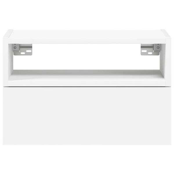 vidaXL Mesa de cabeceira de parede 45x26x28,5 cm branco