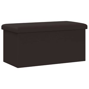 vidaXL Banco de armazenamento dobr&aacute;vel Castanho PVC