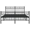 vidaXL Estrutura de cama com cabeceira e p&eacute;s 140x190 cm metal preto
