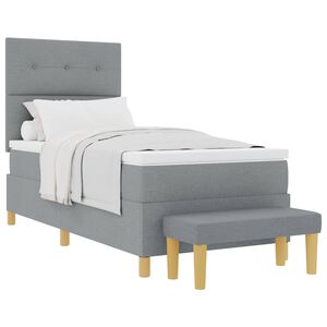 vidaXL Cama Box com colch&atilde;o Cinzento-claro 80 x 200 cm tecido
