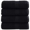vidaXL Toalhas de bid&eacute; premium SOLUND 4 pcs 30x50 cm 600 gsm preto