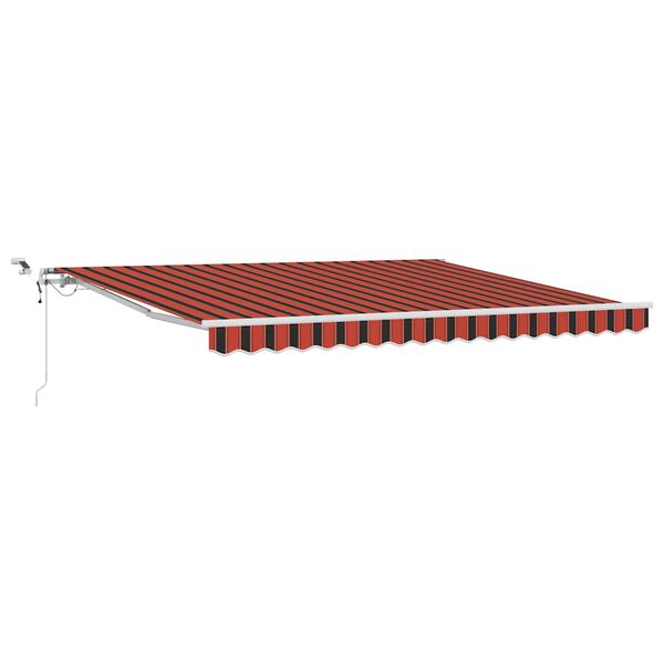 vidaXL Toldo Retr&aacute;til Laranja e Marrom 400 &times; 350 cm Poli&eacute;ster e Metal