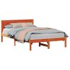 vidaXL Estrutura da Cama Castanho 135 x 190 cm Madeira de pinho maci&ccedil;a