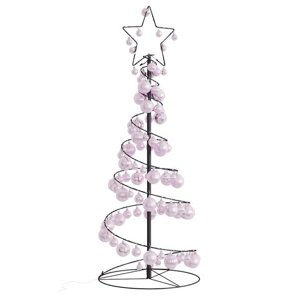 vidaXL &Aacute;rvore de Natal LED com Baubles 80 LEDs Branco Quente 120 cm