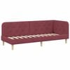 vidaXL Estrutura de Cama de Canto Vinho Vermelho 80 x 200 cm tecido