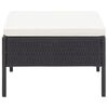 vidaXL 3 pcs conjunto lounge de jardim c/ almofadões vime PE preto