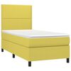 vidaXL Cama box spring c/ colch&atilde;o e LED 100x200 cm tecido verde