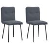 vidaXL Cadeiras de jantar 2 pcs veludo cinzento-escuro