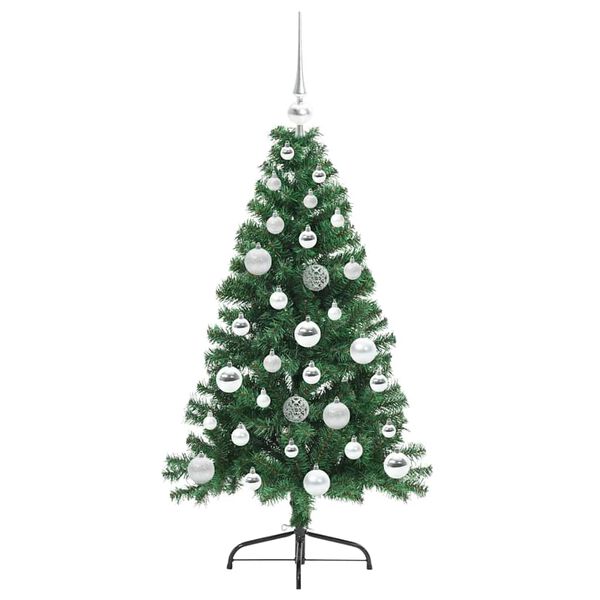 vidaXL &Aacute;rvore de Natal Artificial Pr&eacute;-iluminada Verde 120 cm PVC