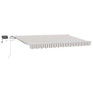 vidaXL Toldo retr&aacute;til Cinza Claro e Branco 500 &times; 350 cm