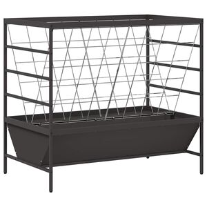 vidaXL Comedouro para Gado Preto 100 x 60 x 90 cm A&ccedil;o Laminado a Frio