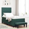 vidaXL Cama Box com colch&atilde;o Verde-escuro 90 x 200 cm Veludo