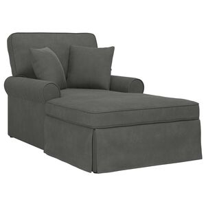 vidaXL Chaise Lounge com Saia 3 unid. Cinza Escuro 91 x 157 x 91 cm