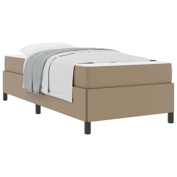 vidaXL Estrutura da Cama com colch&atilde;o Cappuccino 100 x 200 cm tecido