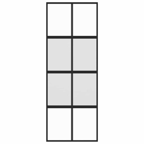 vidaXL Porta deslizante 76x205 cm vidro temperado e alum&iacute;nio preto