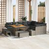 vidaXL Conjunto de Sof&aacute; de Jardim 12 pcs Cinzeto Rattan Sint&eacute;tico