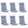 vidaXL Almofada de Exterior 6 pcs Azul e Branco 120 x 50 x 7 cm Tecido