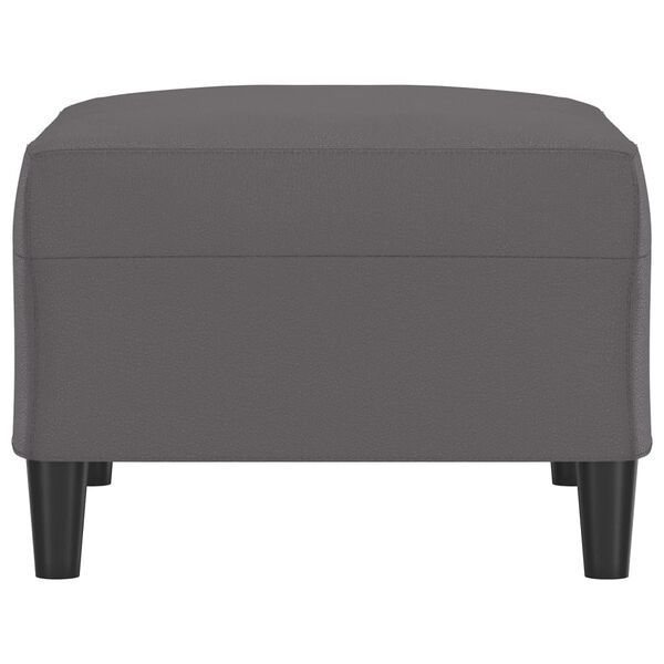 vidaXL Apoio de p&eacute;s 70x55x41 cm couro artificial cinza