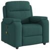 vidaXL Poltrona de massagens reclin&aacute;vel tecido verde-escuro
