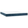 vidaXL Cama box spring c/ colch&atilde;o/LED 160x200 cm veludo azul-escuro