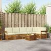 vidaXL Conjunto de Sof&aacute; Sectional com almofada 7 pcs Natural e Creme