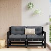 vidaXL Sof&aacute;s de canto para jardim 2 pcs madeira de pinho maci&ccedil;a preto