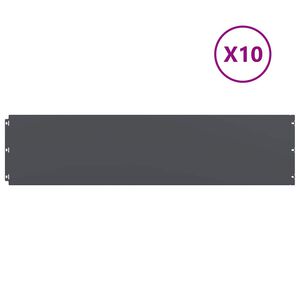 vidaXL Orlas de relva 10 pcs antracite 25x103 cm a&ccedil;o laminado a frio