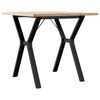 vidaXL Mesa de jantar estrutura em Y 80x80x75,5 cm pinho/a&ccedil;o